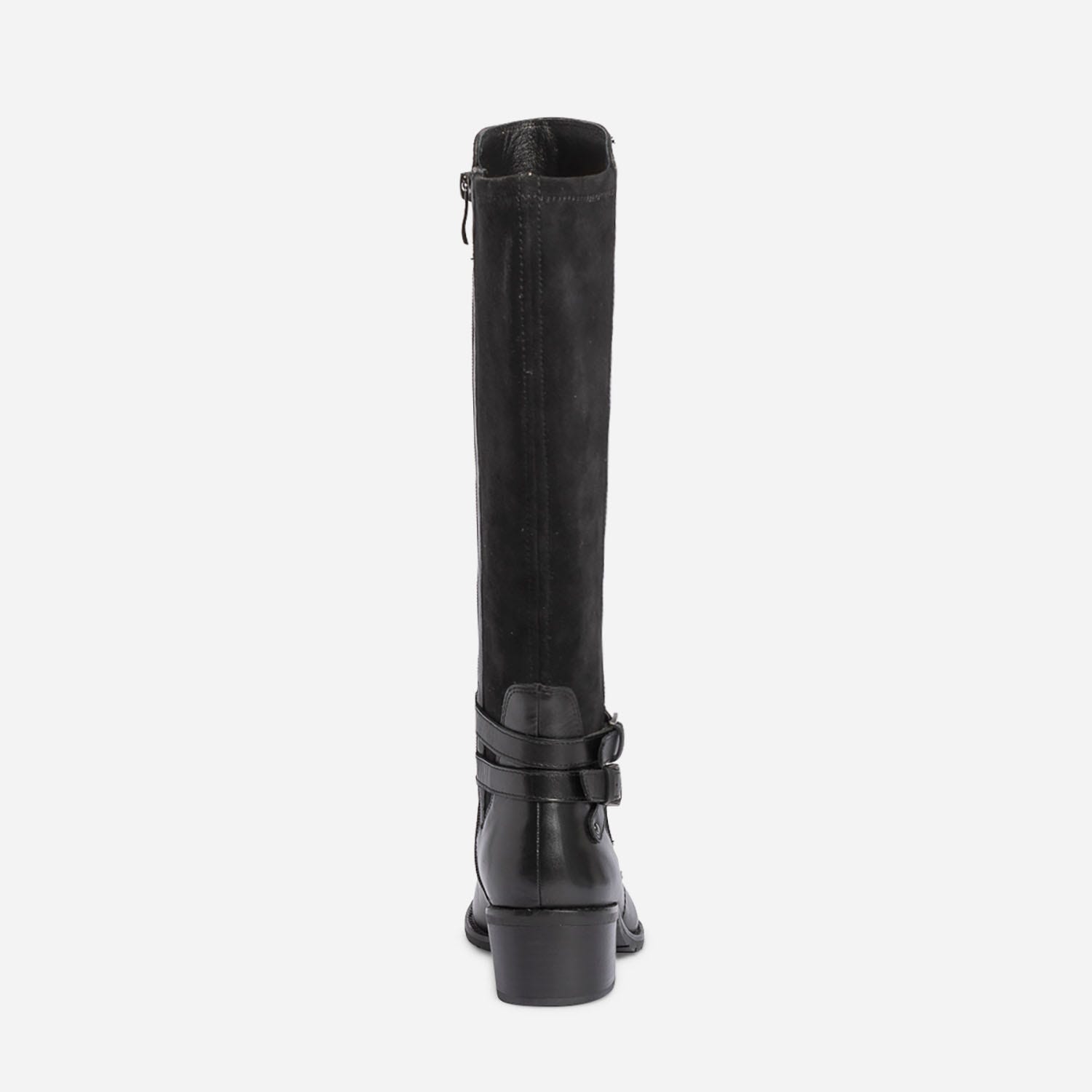 Botte CAPRICE noire bi matière à double bride