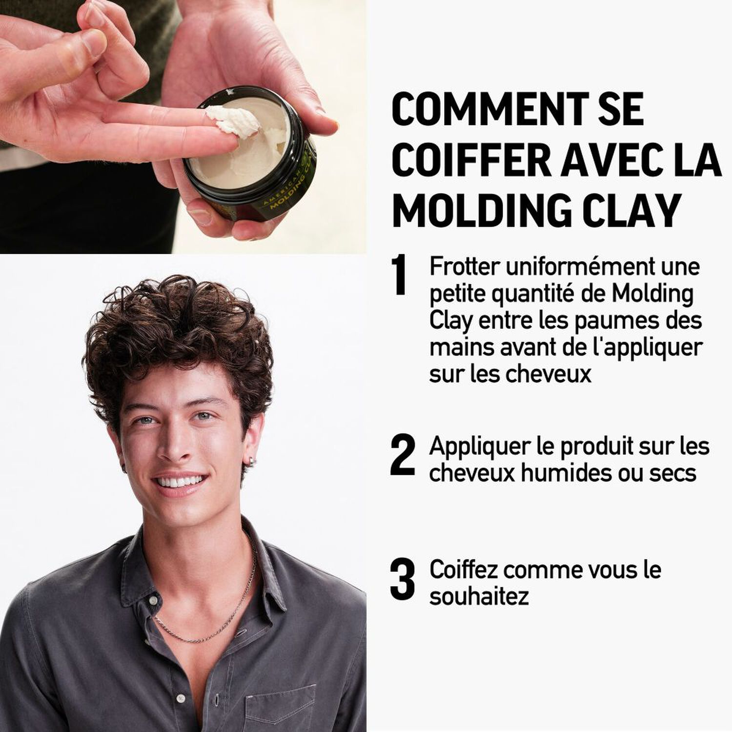 American Crew Molding Clay Cire Coiffante Fixation Forte