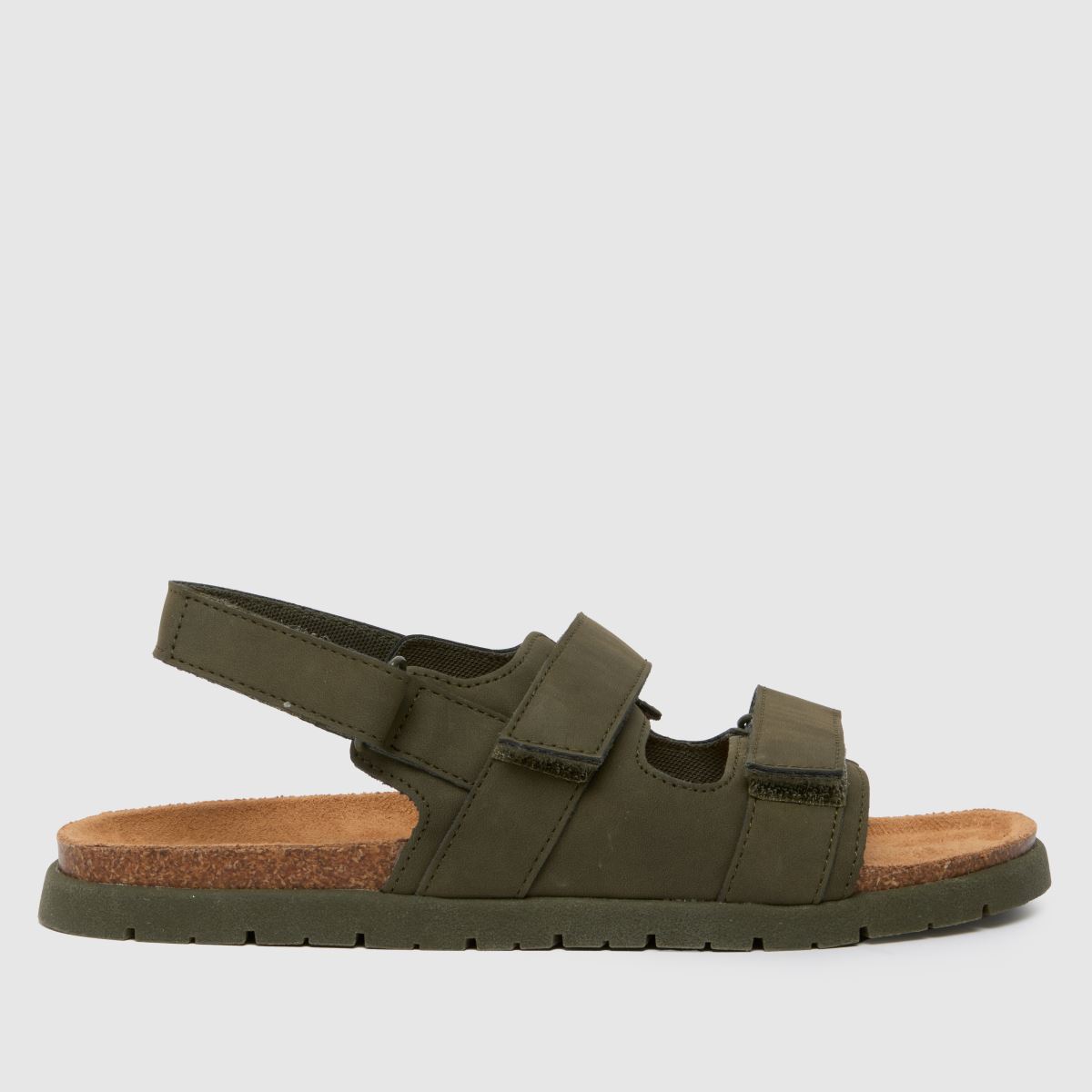Schuh khaki Lorenzo fotbäddsandaler för pojkar och ungdomar
