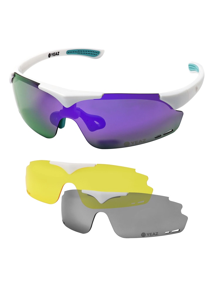 YEAZ SUNUP Set Magnet-Sport-Sonnenbrille in mattweiß günstig kaufen onesize