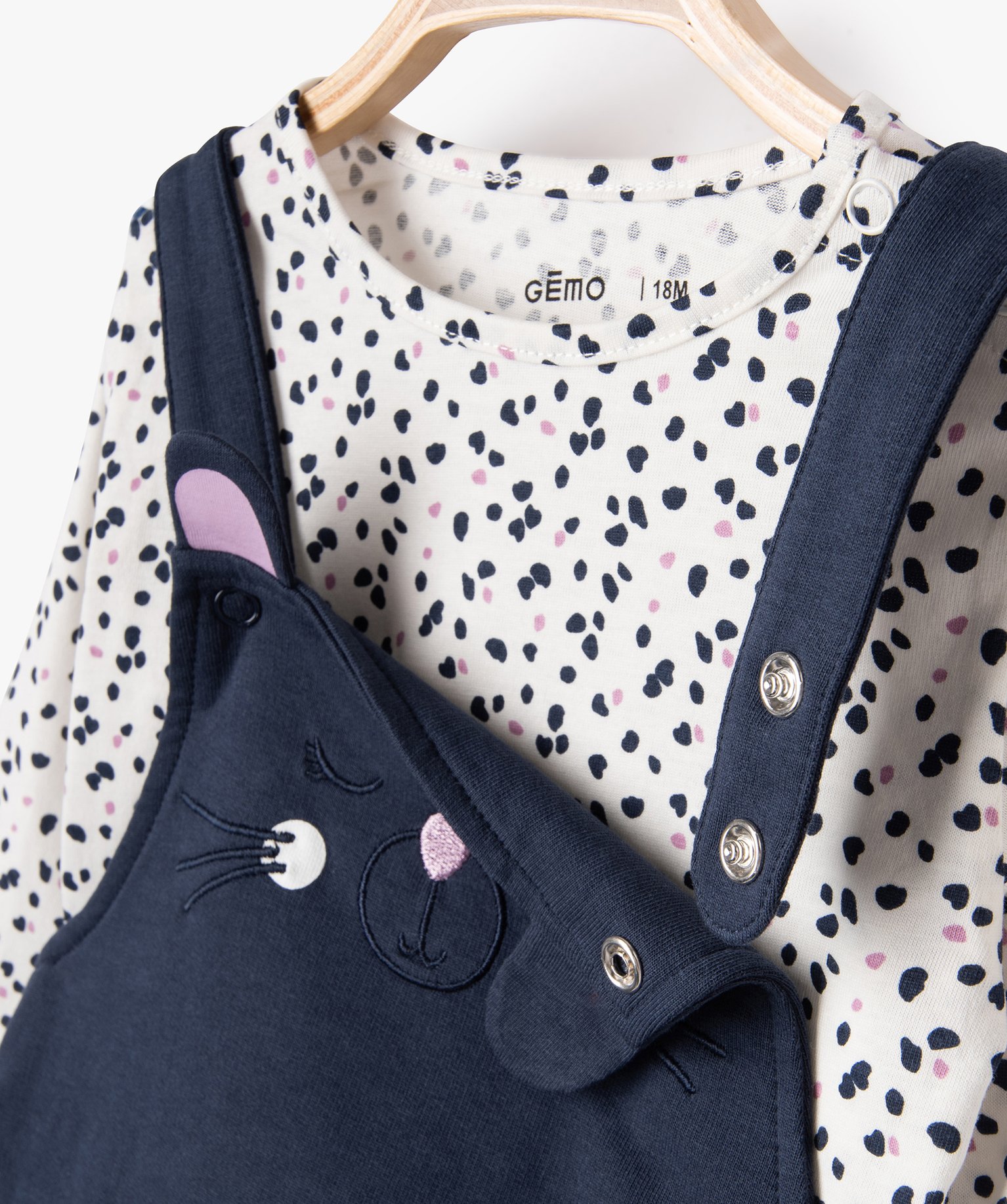 Ensemble 2 pièces robe + tee-shirt manches longues bébé f... bleu fonce | GEMO