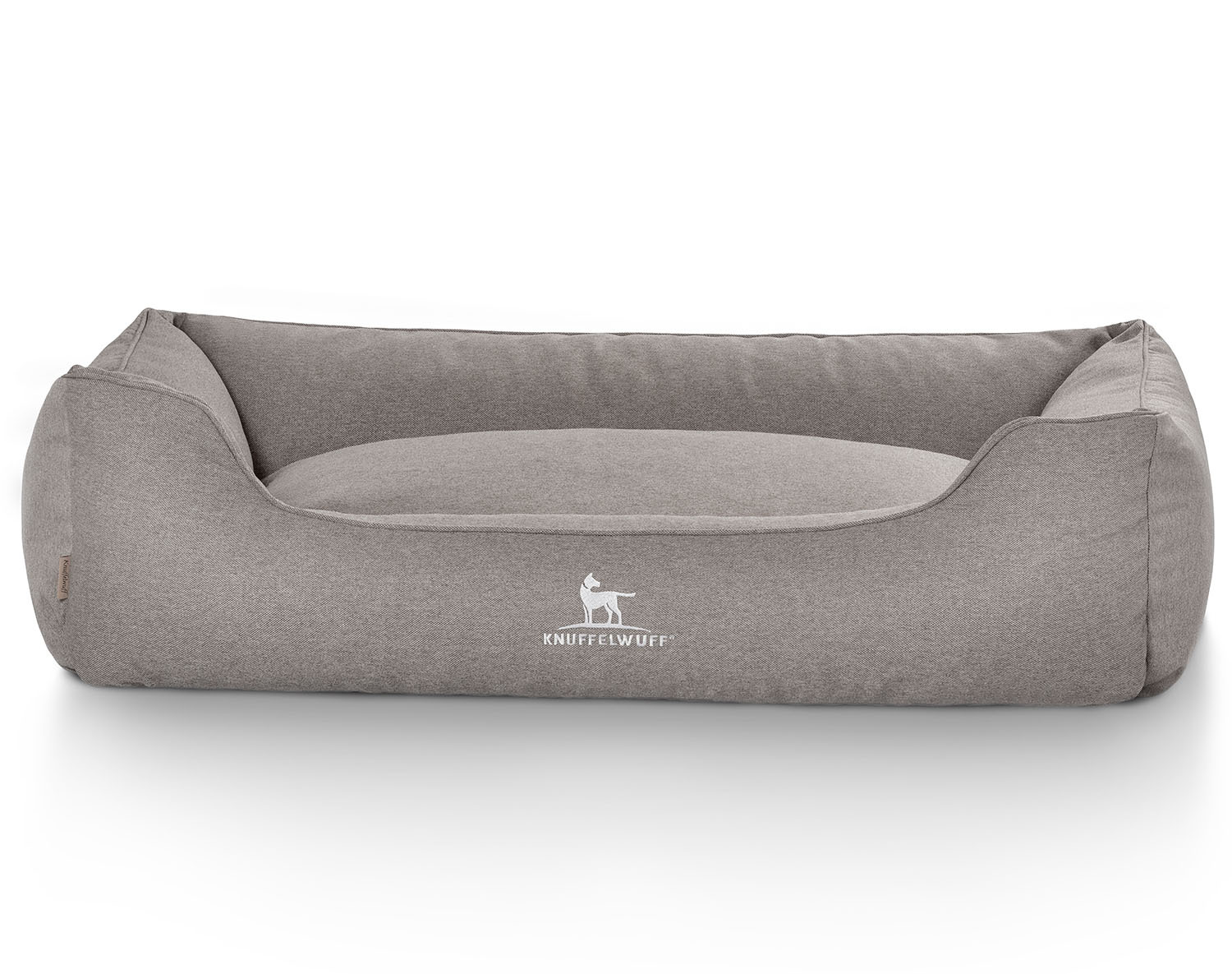Knuffelwuff Hundebetten Knuffelwuff Hundebett Crispino aus Velours mit Handwebcharakter grau XL