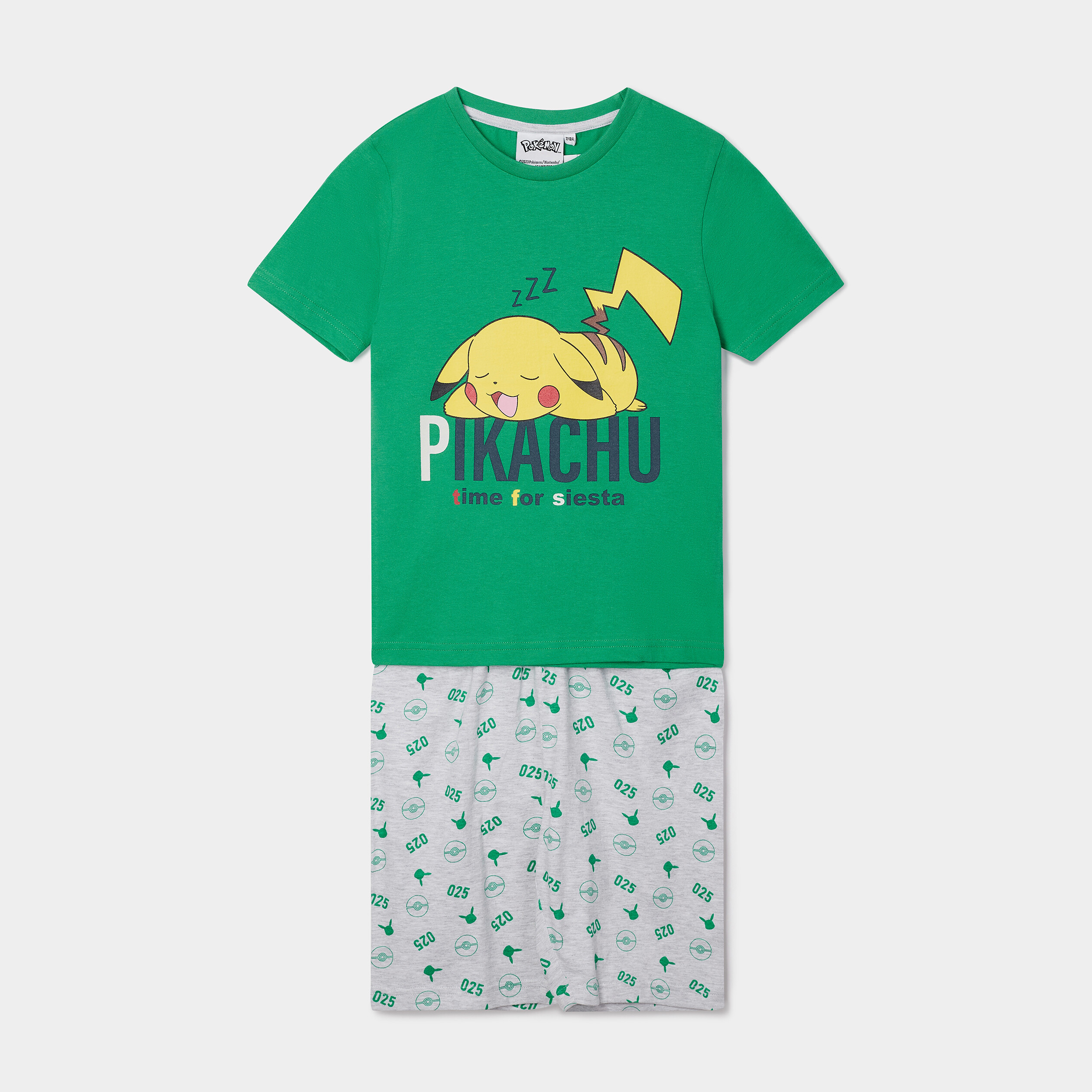 Ensemble pyjama short Pokémon vert garçon | La Halle