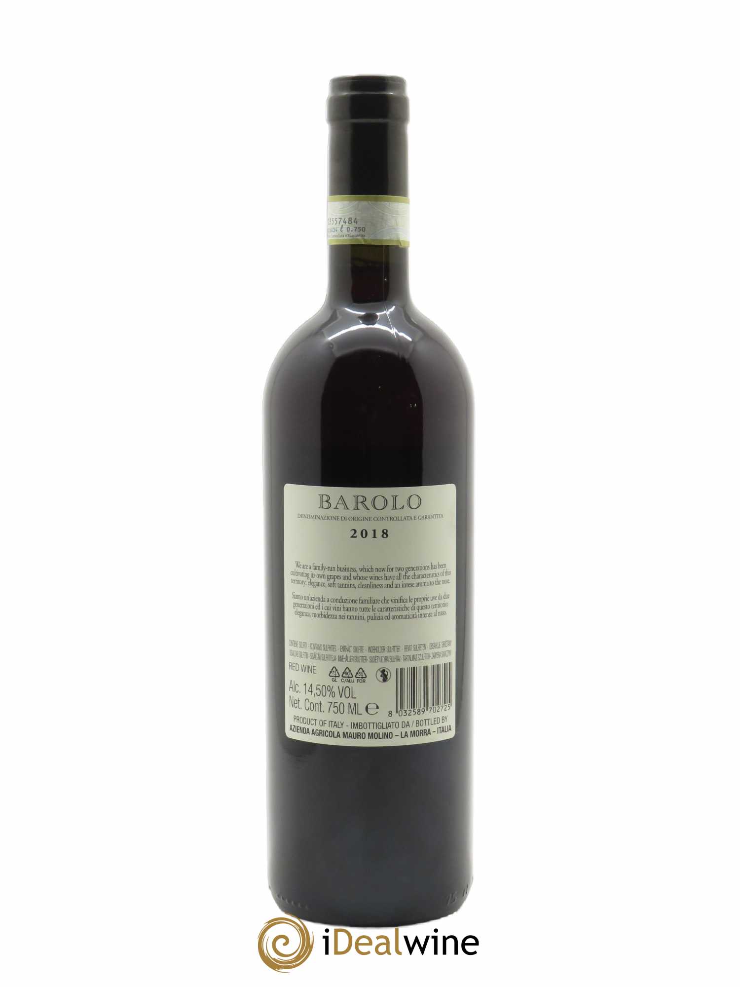 Barolo Mauro Molino DOCG  2018 - Lot de 1 Bouteille