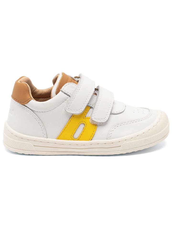 bisgaard Leder-Sneakers in Weiß/ Gelb günstig kaufen