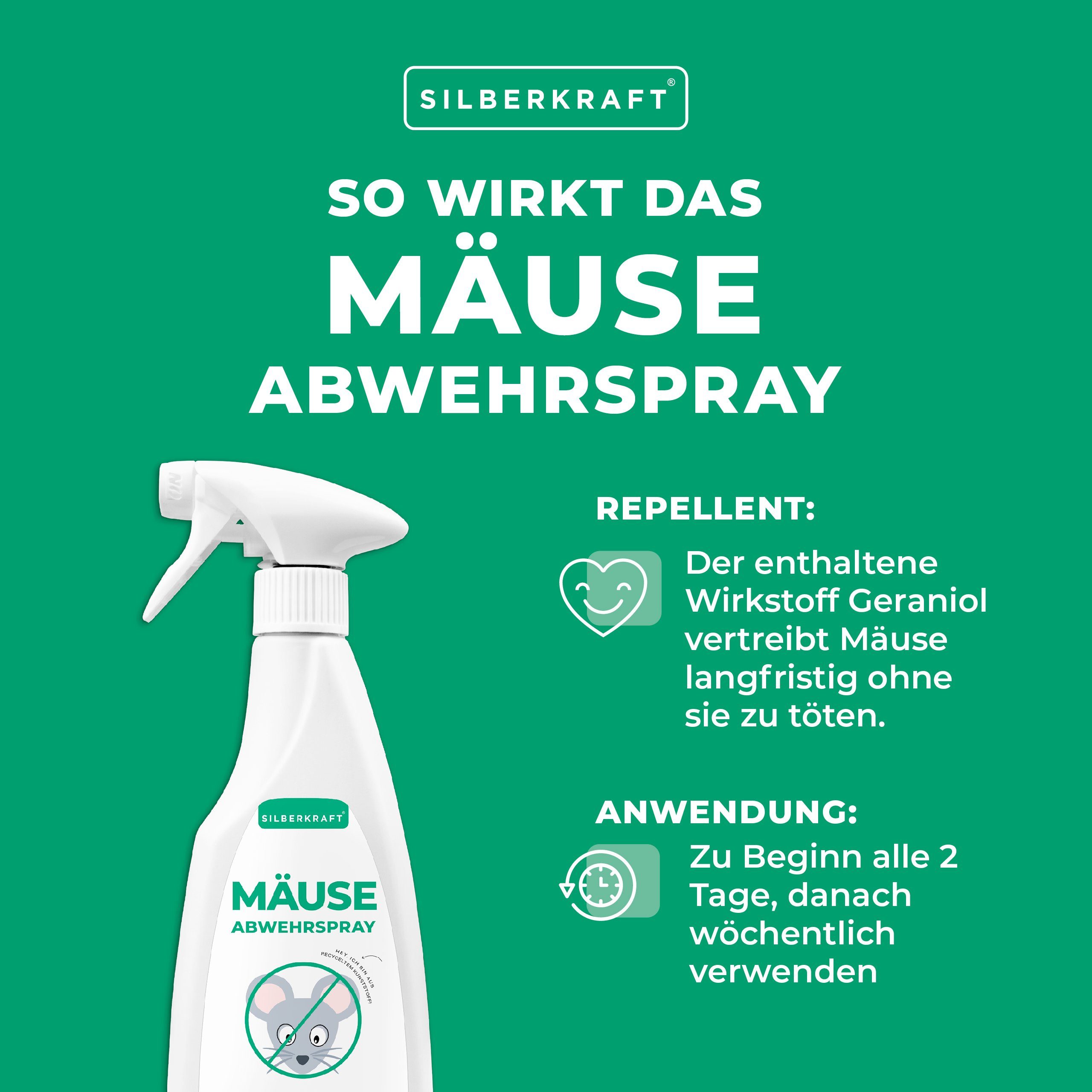 Silberkraft Insektenspray Mäuse-Abwehr-Spray, 500 ml, 1-St.
