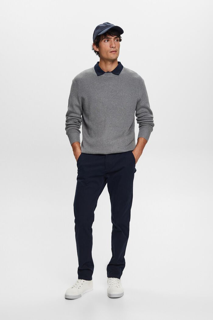Strukturierter Strickpullover mit Rundhalsausschnitt