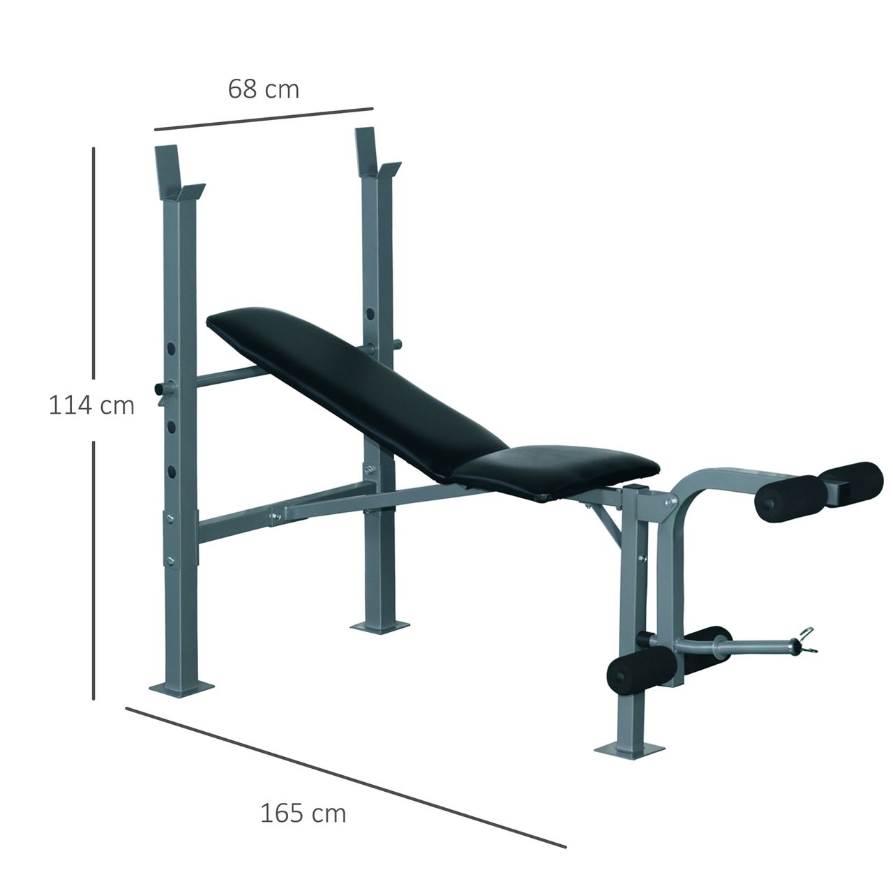 HOMCOM Multi Trainingsbank Hantelbank Schrägbank Kraftstation Fitness Fitnessgerät Stahl 165 x 68 x 114 cm