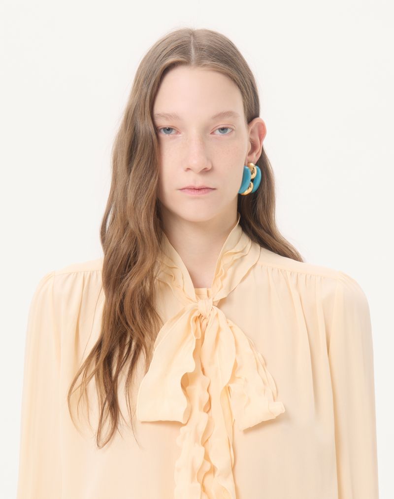 Camisa de crepe de chine