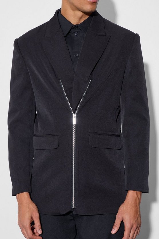 Blazer mit Reißverschluss vorne