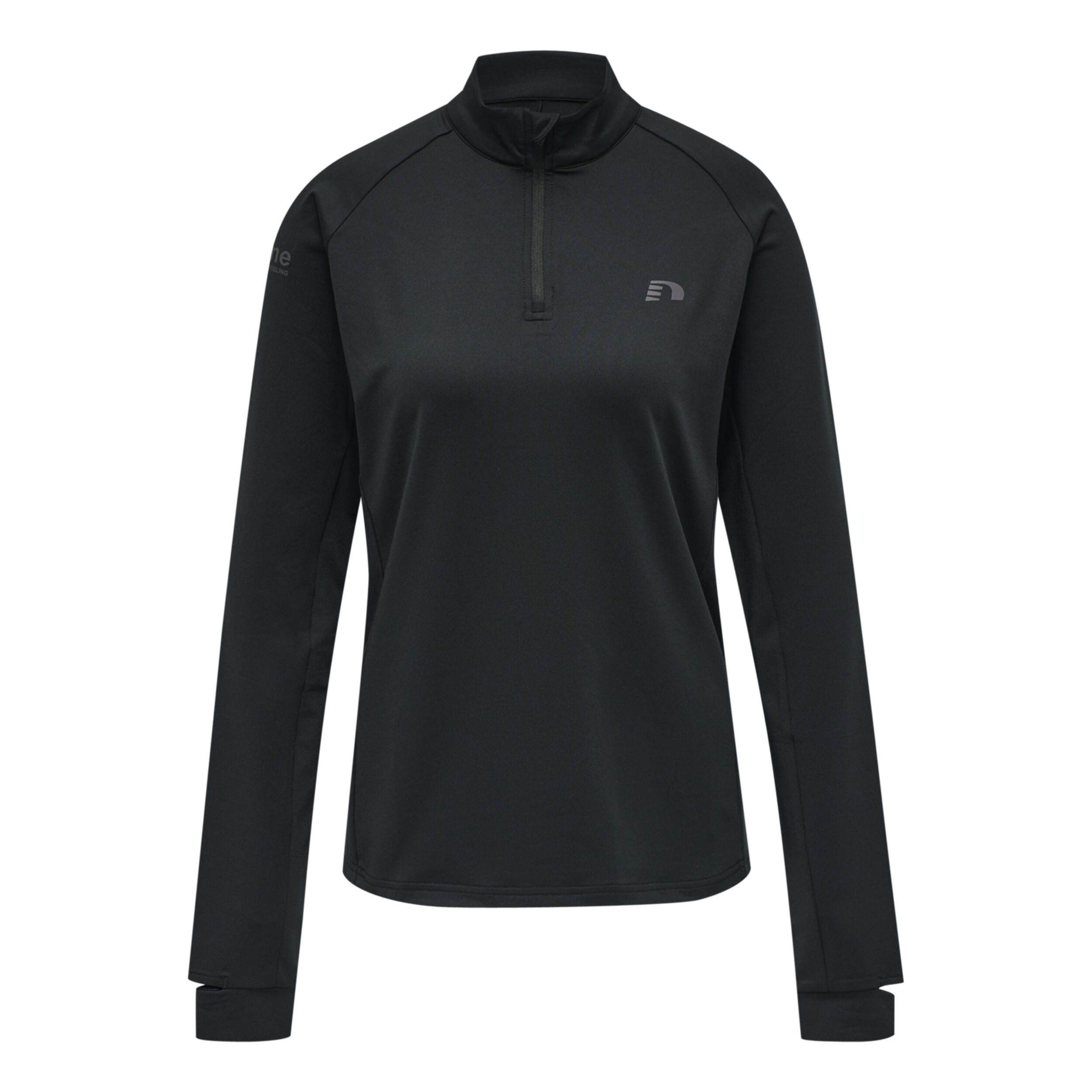 Half-Zip Longsleeve Damen - Schwarz