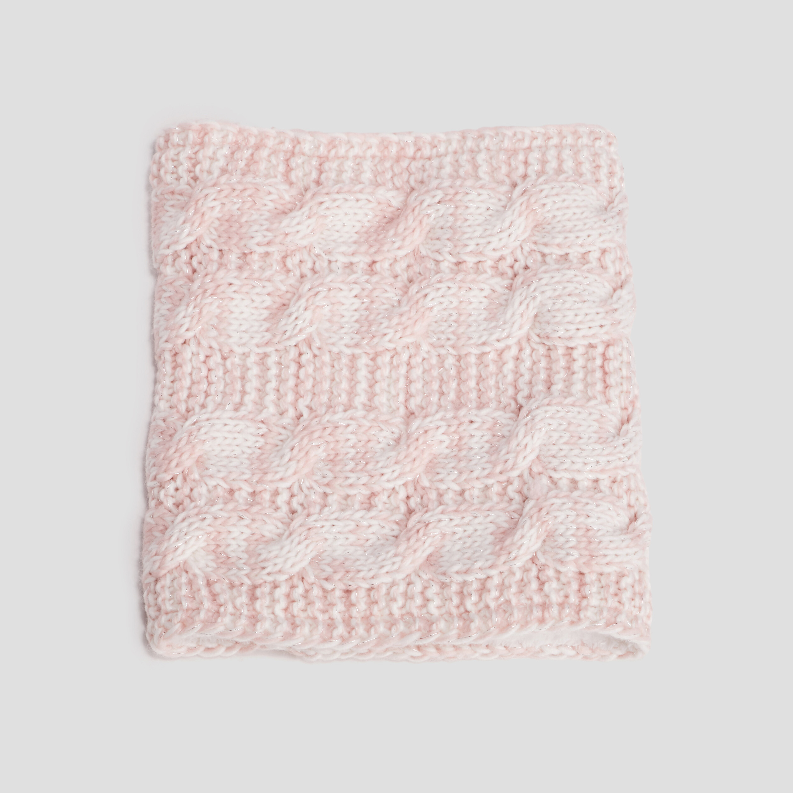 Snood fourré à torsades rose fille | La Halle