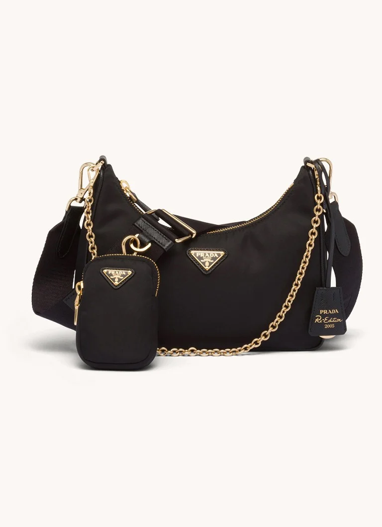 Sac bandoulière Prada Re-Edition 2005 en nylon avec détails en cuir