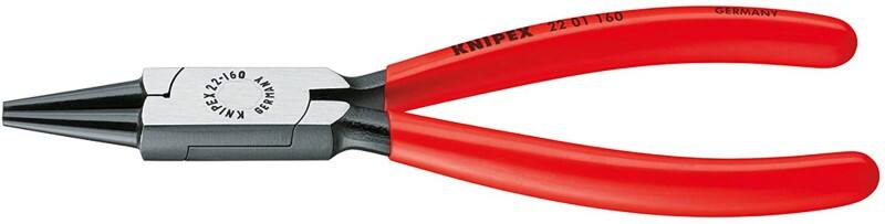 Knipex Rundzange 22 01 160 Chrom Vanadium Elektrostahl 30 mm Schwarz, Silber, Rot