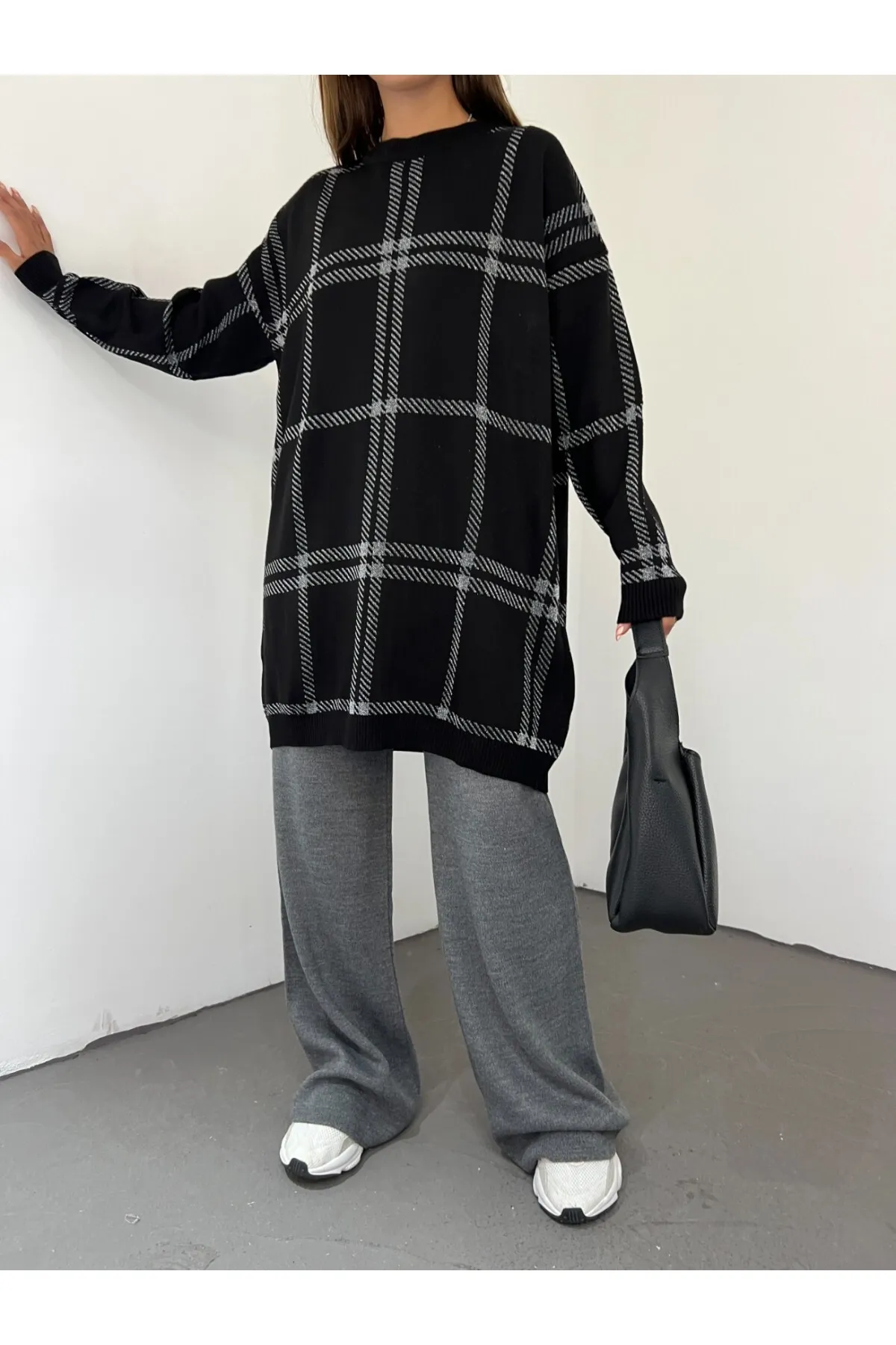Modamorfo  Quadratische Glitzer-Stricktunika