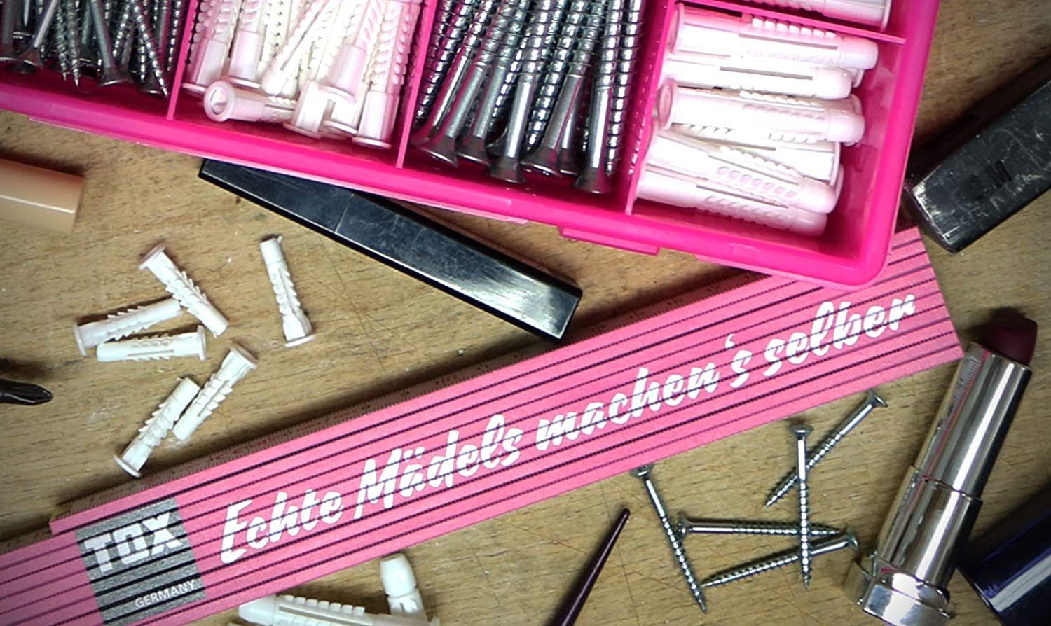 TOX-DÜBEL-TECHNIK Zollstock Meterstab 2 meter, farbenfroh mit cooler Beschriftung, in verschiedenen Farben und mit verschiedenen Sprüchen