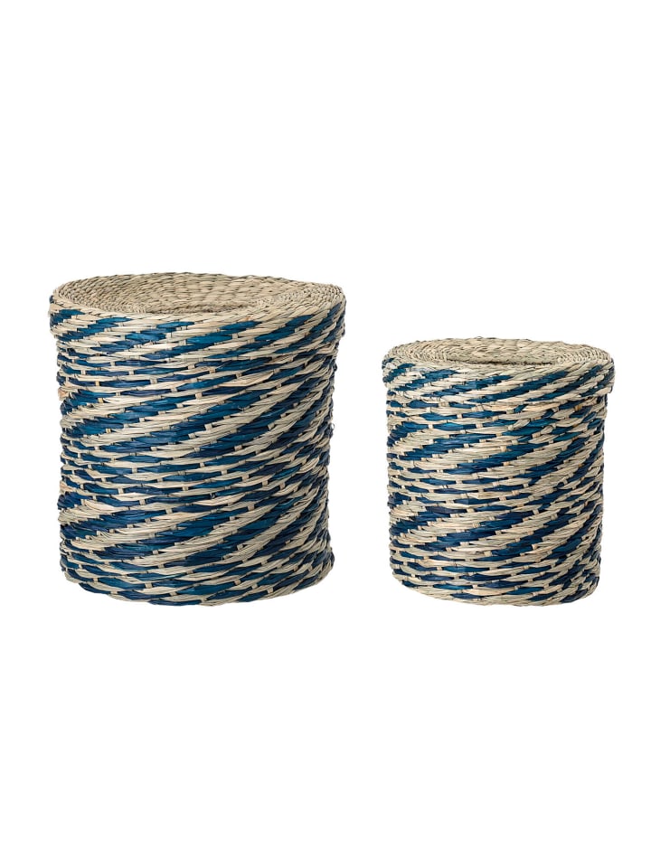 Bloomingville Korb 2er-Set ZickZack in Blau günstig kaufen onesize