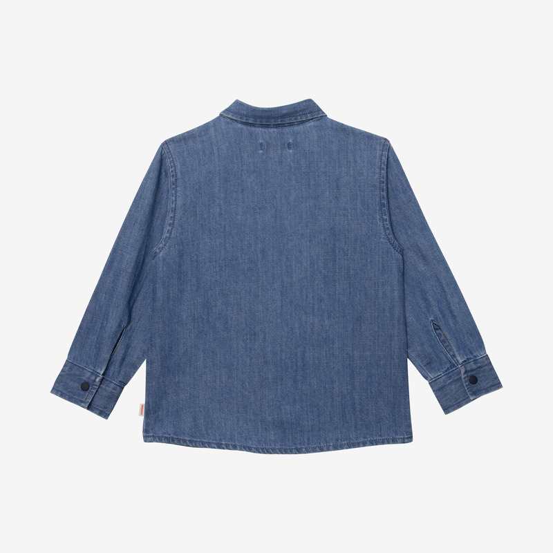 Chemise bébé garçon en jean brodée bleue Catimini