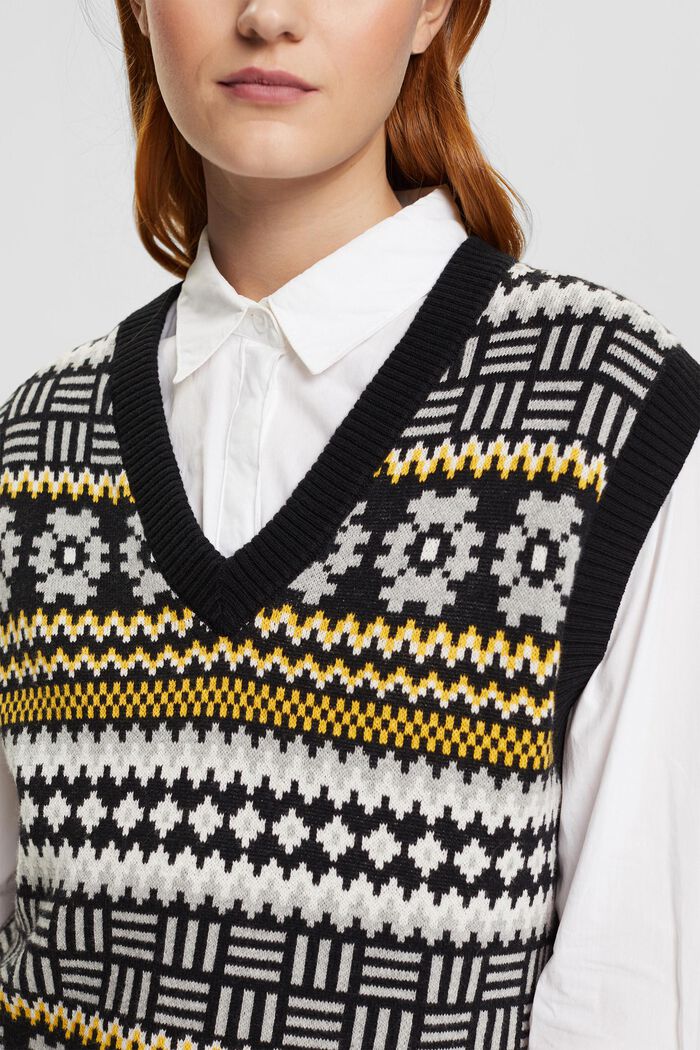 Tanktop mit V-Ausschnitt und Fair-Isle-Jacquard