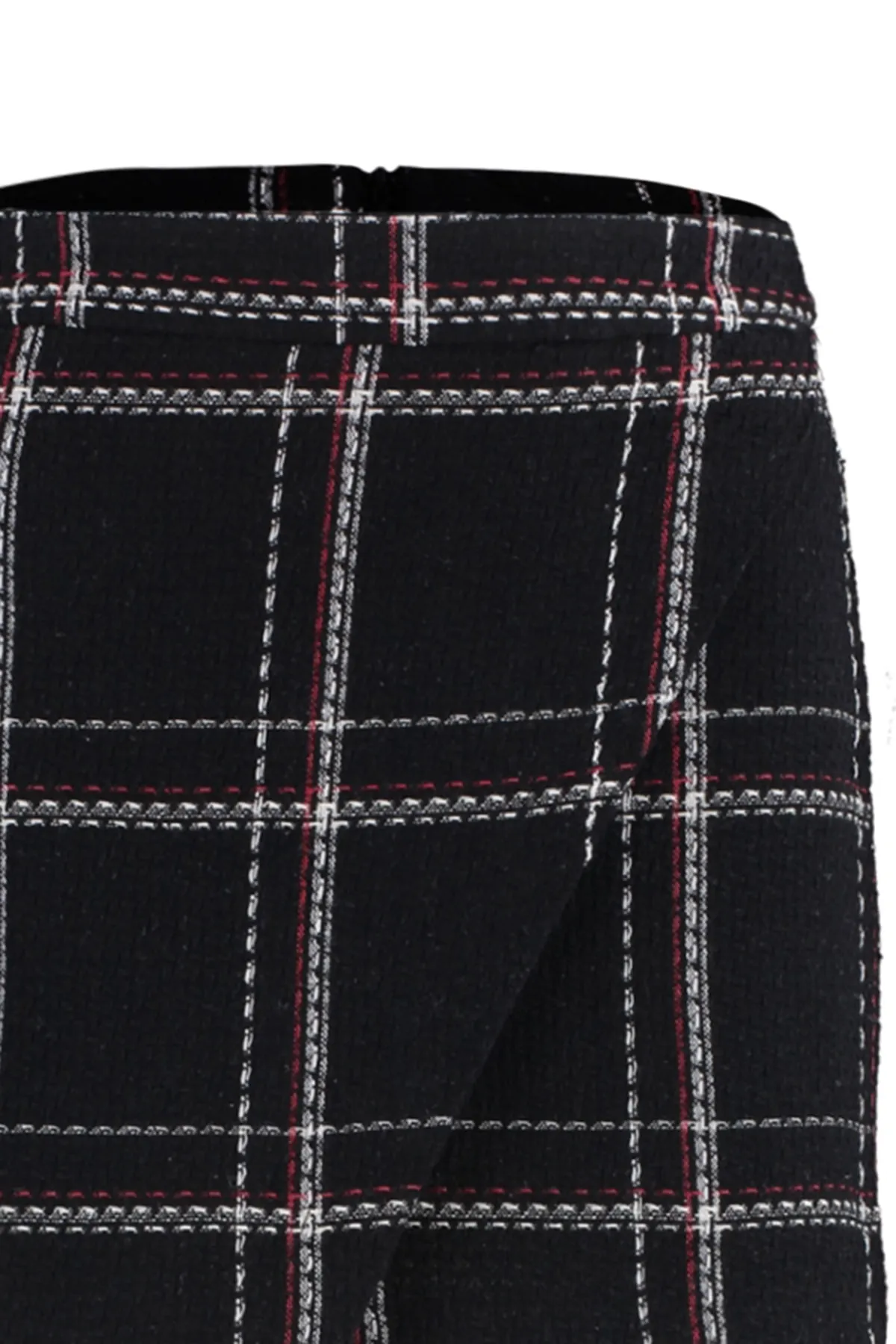 Trendyol Collection  TWOAW23ET00050 - Zweireihiger Minirock aus schwarzem Tweedstoff