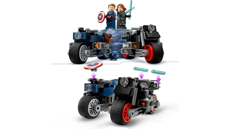 LEGO Marvel 76260 Black Widows & Captain Americas Motorräder Spielzeug