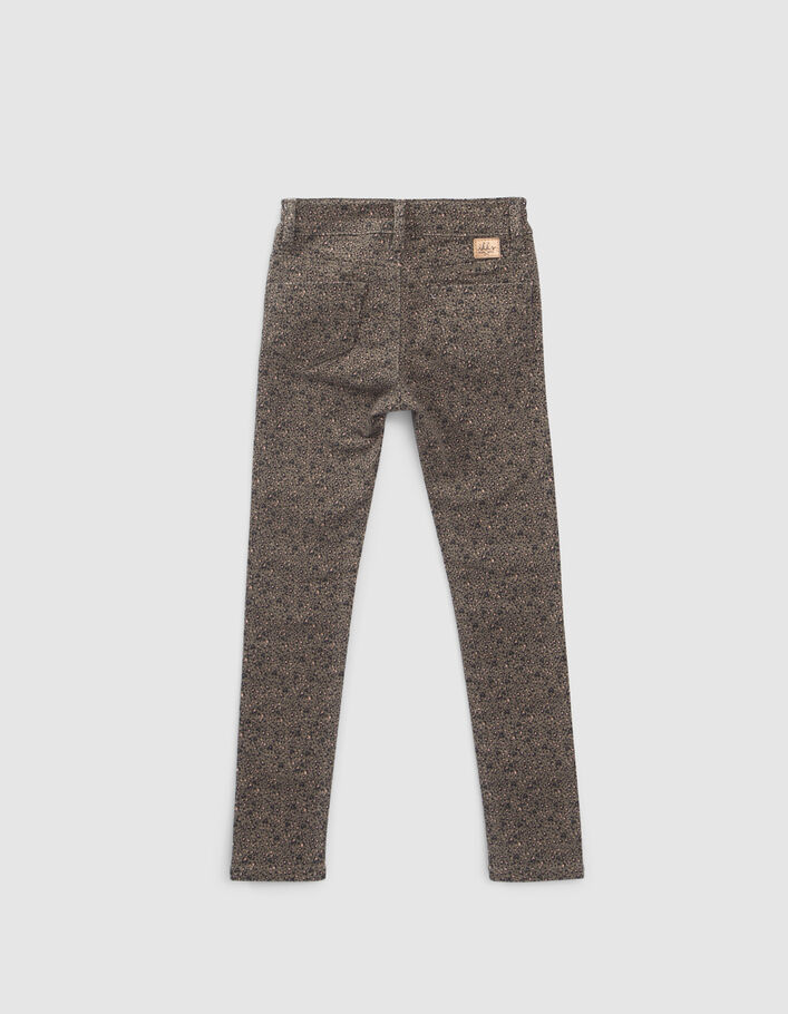 Jean SKINNY kaki imprimé léopard-coeurs fille