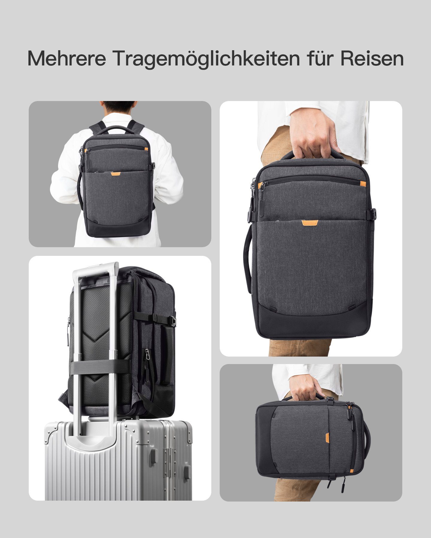Inateck Reiserucksack 17-20L Ryanair Handgepäck Rucksack 40x20x25cm Laptoprucksack