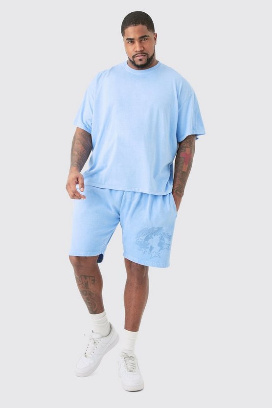 Plus Oversize Shorts mit Dream Worldwide Print