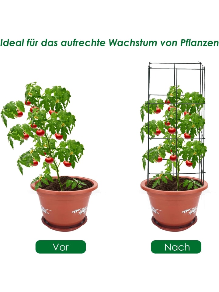 COSTWAY Rankhilfe 4er Set 100 cm Tomatenkäfig in Grün günstig kaufen onesize