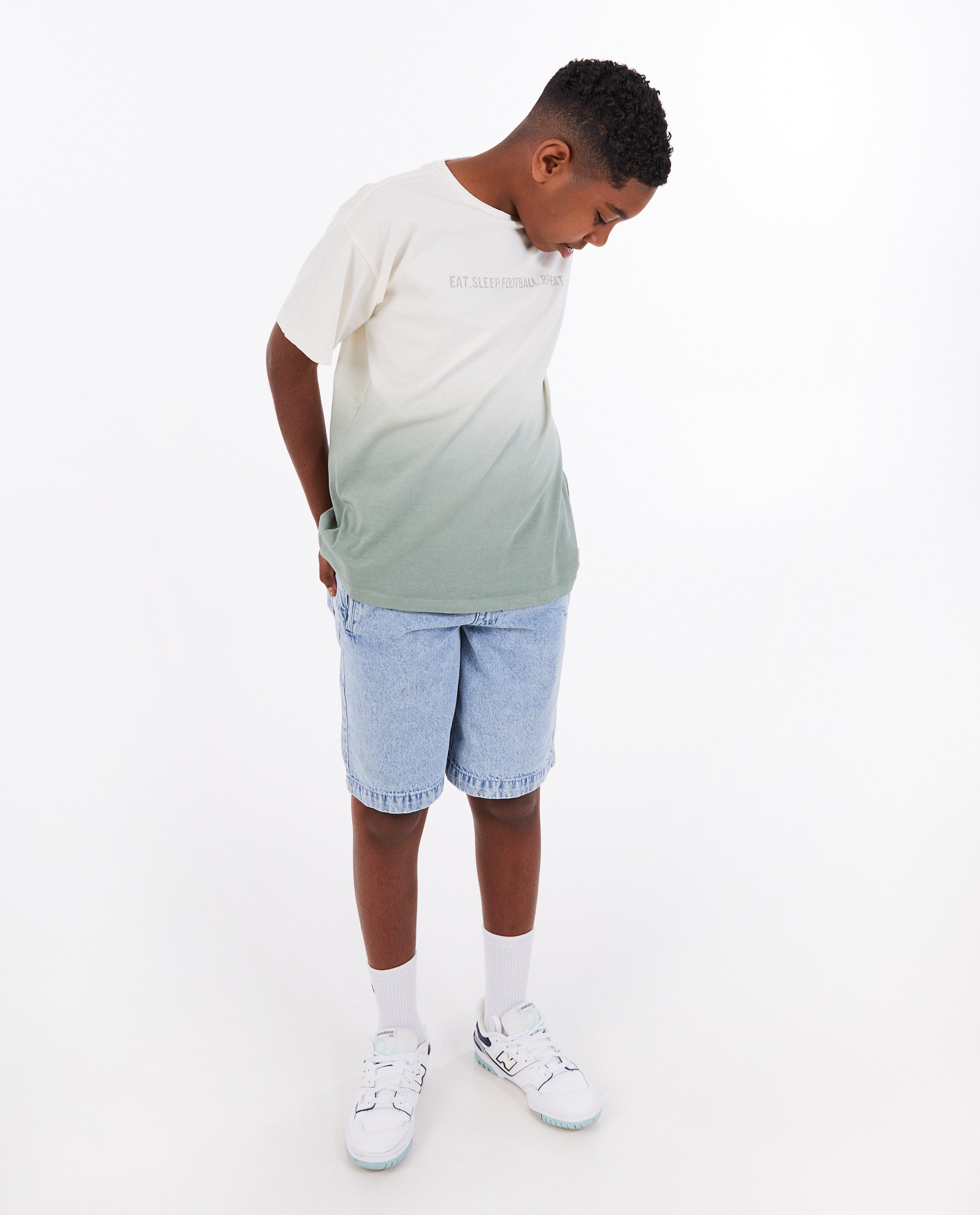 Tricou Fish & Chips cu gradient galben deschis
