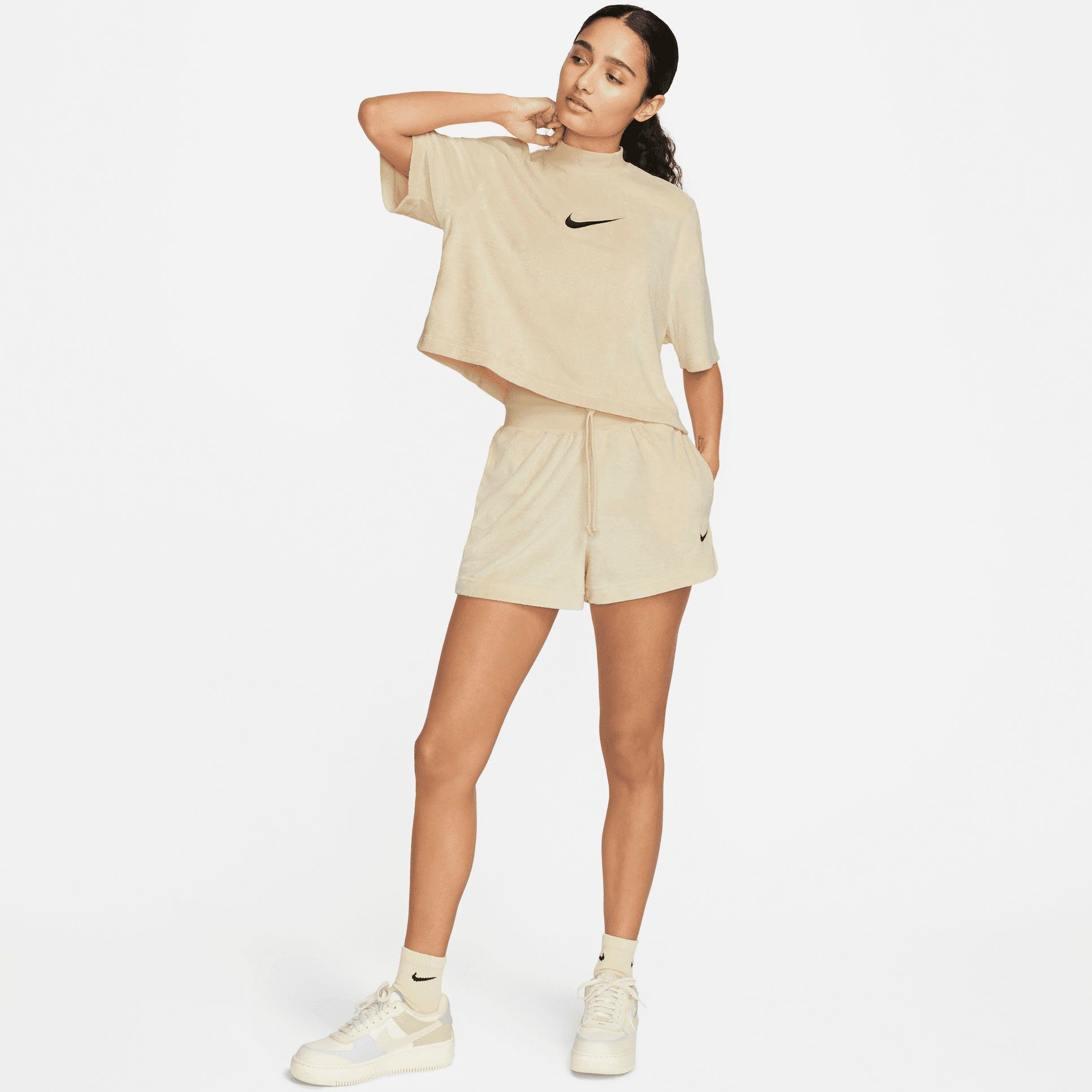 Nike Sportswear T-Shirt W NSW MOCK SS TEE TRRY MS