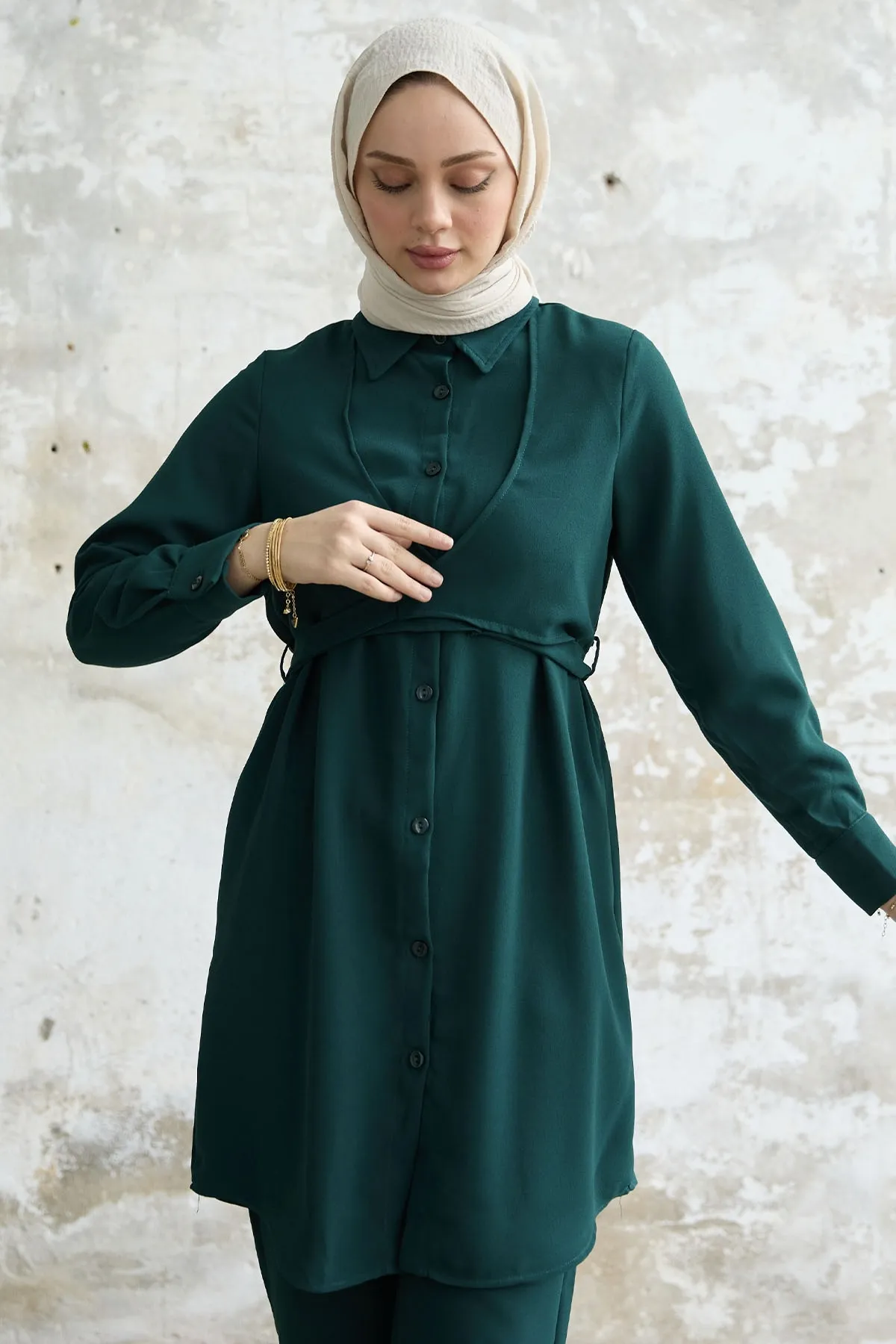 InStyle  Krawattenset vorne, 2er-Set - Smaragdgrün