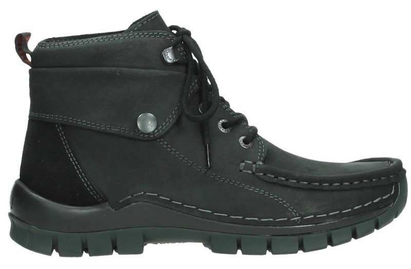 WOLKY Schnür-Stiefeletten schwarz black Nepal oiled