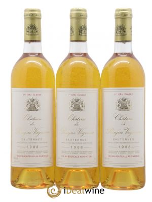 Château de Rayne Vigneau 1er Grand Cru Classé  1988 - Lot de 3 Bouteilles
