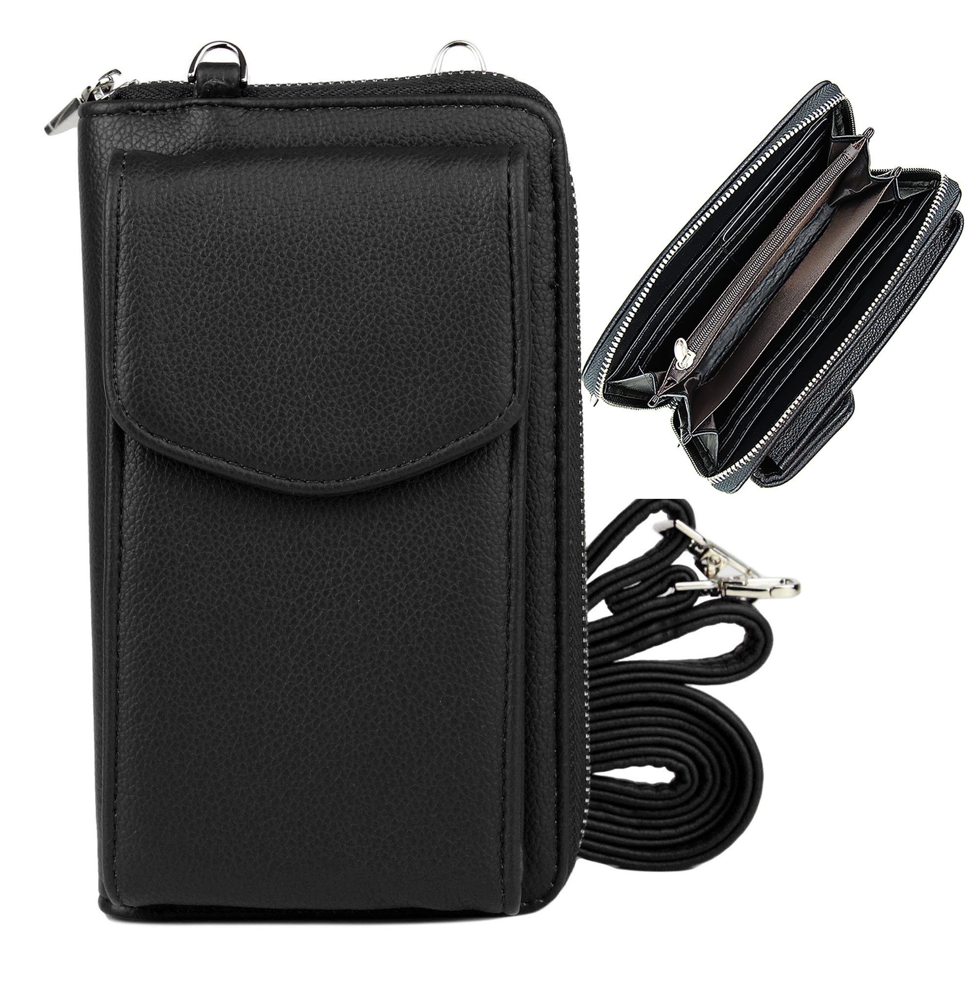 irisaa Geldbörse Crossbody Handytasche mit Geldbeutel Klein RFID Schutz Handyfach