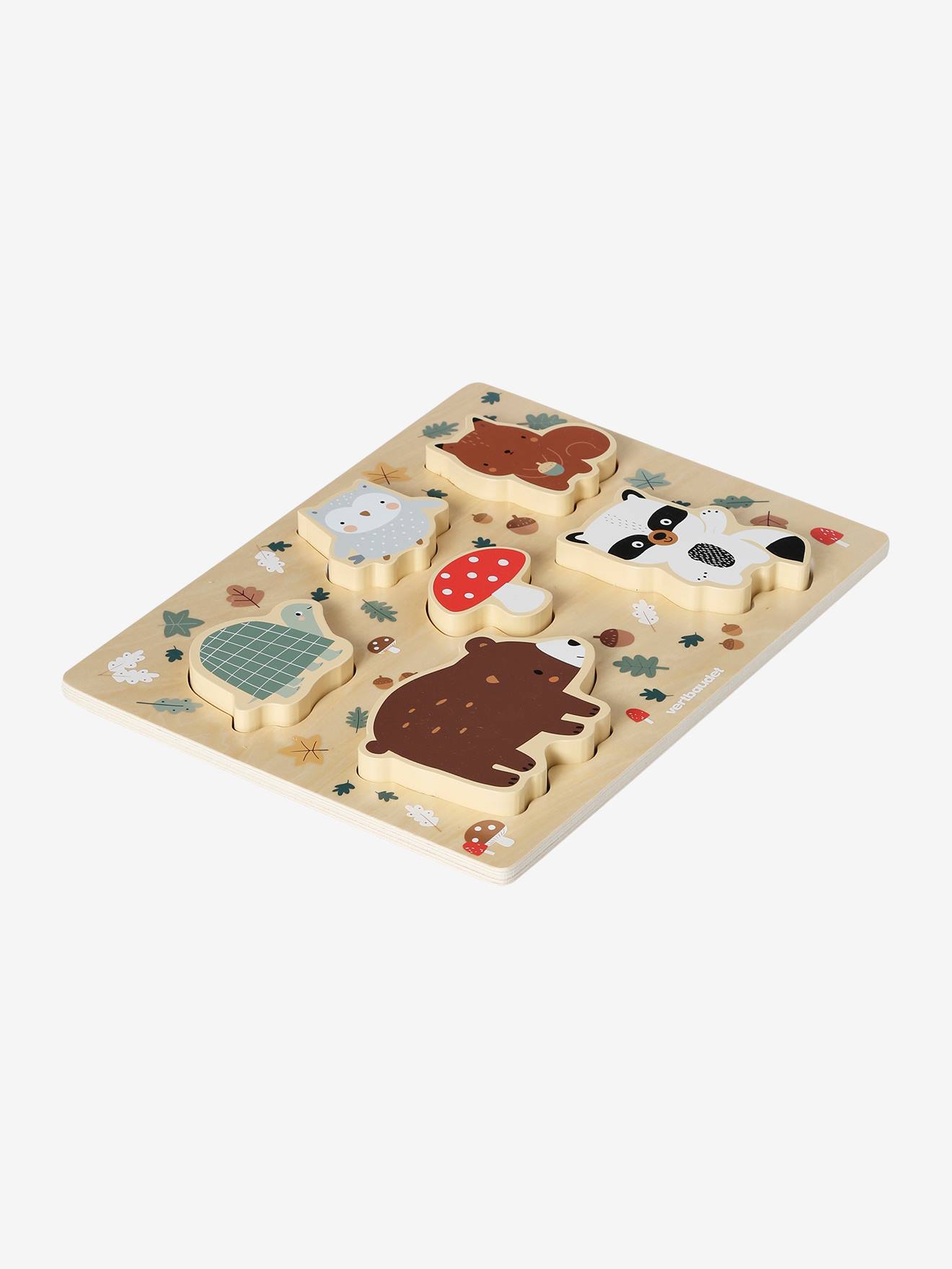 Vertbaudet Baby Fühl-Puzzle Holz FSC - braun