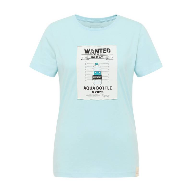 SOMWR T-Shirt With Square Slim Straw Print T-Shirt Damen