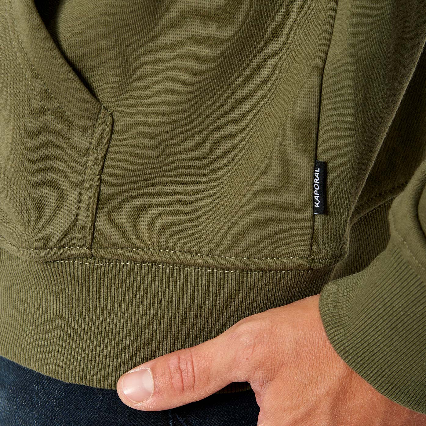 BARTO  Sweat zippé kaki Homme