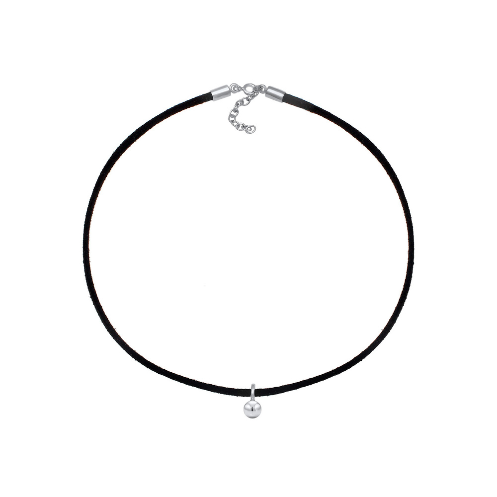 Elli Elli Collier Choker Velour Noir Collier Femme - (925/1000) Argent Plaqué Or collier