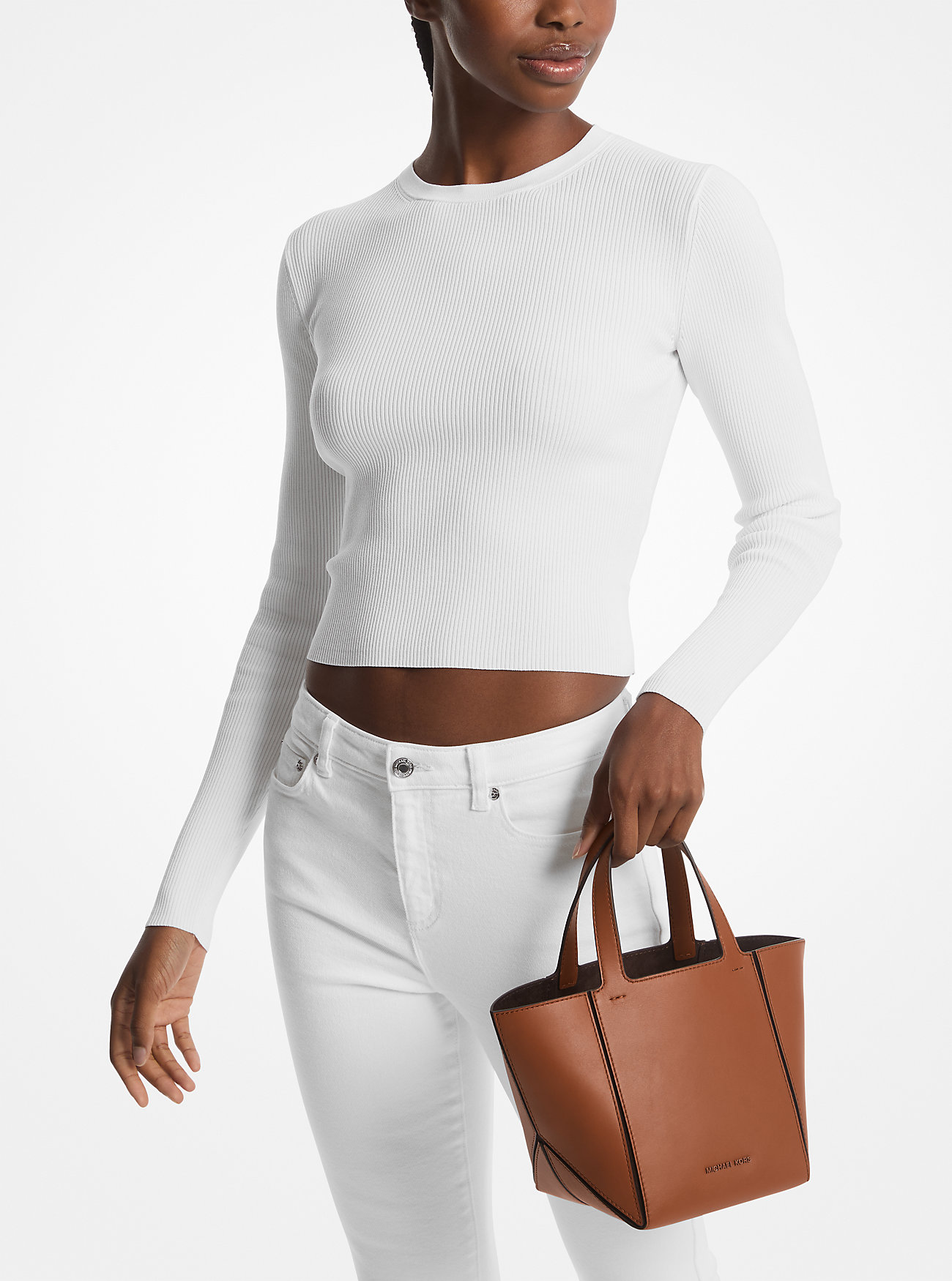 Jordi Small Leather Tote Bag - LUGGAGE
