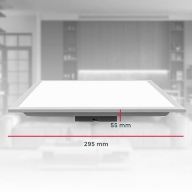 B.K.Licht Deckenleuchte LED Panel Decke eckig Ultra-Flach 29x29 cm Büro Weiß - BKL1325, LED fest integriert, Neutralweiß, 4000K moderne Deckenlampe 12W 1300lm Küche Wohnzimmer