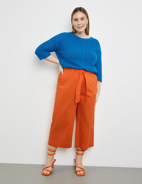 Weite 3/4 Hose mit Bindegürtel Lotta