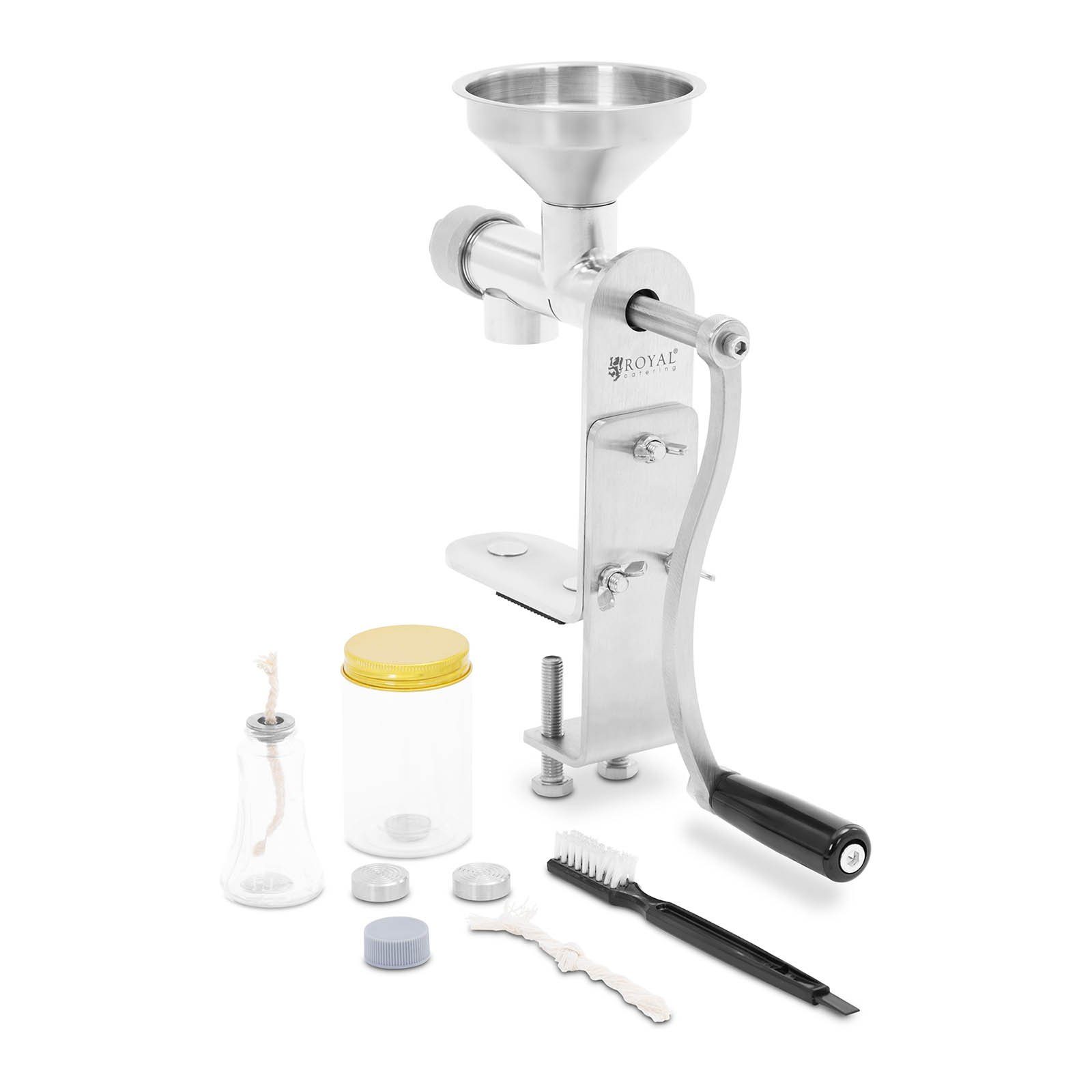 Royal Catering Ölpresse Manuelle Ölpresse Ölmühle Edelstahl Tischmontage + Zubehör &, Edelstahl