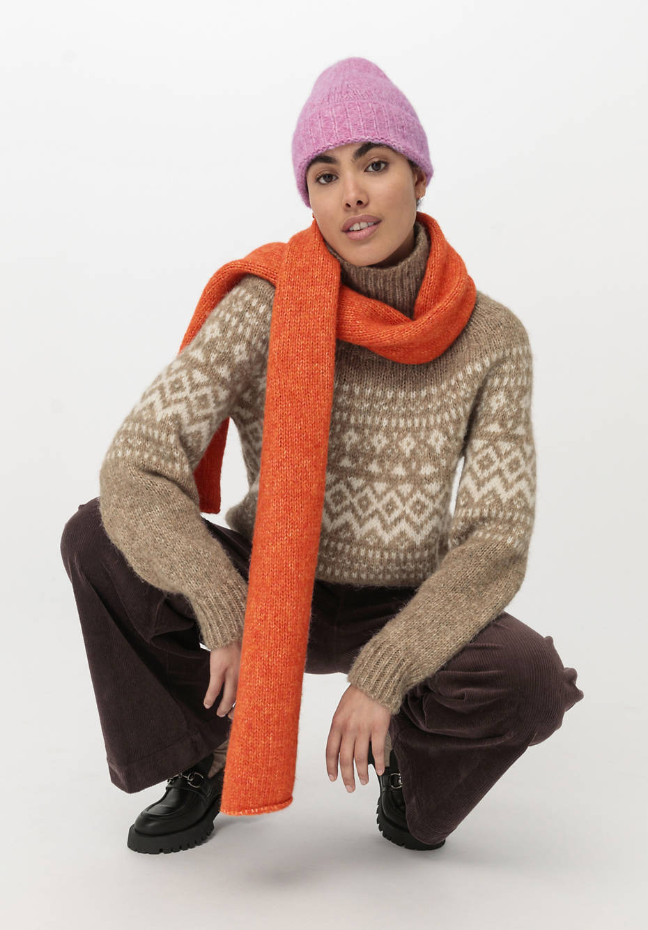 Jacquard-Pullover aus Alpaka mit Baumwolle