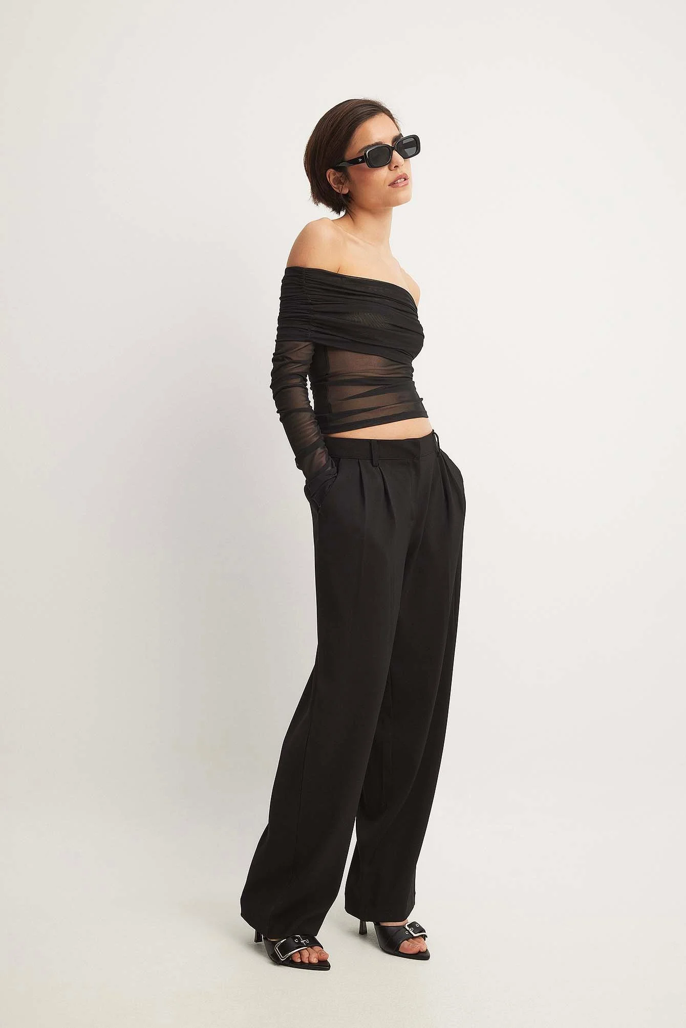 Mesh Off Shoulder Top