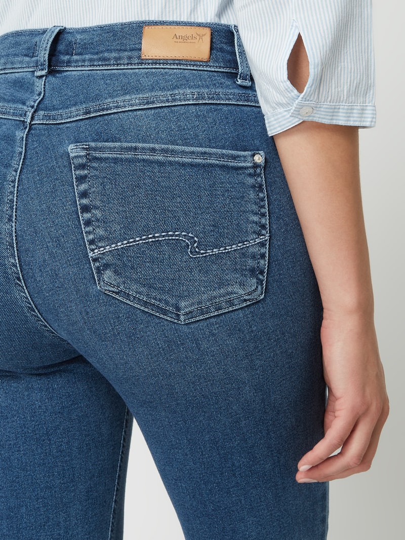 Skinny Fit Jeans mit Label-Patch in blau
