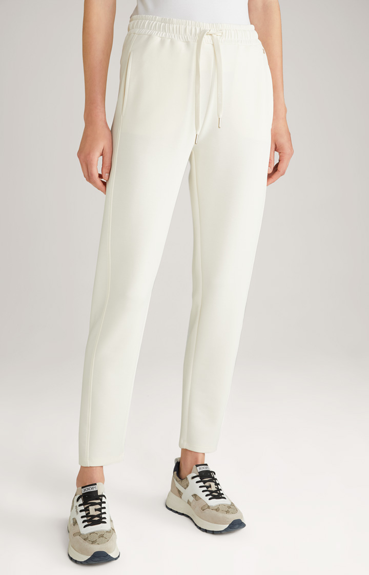 Soft Scuba-Sweat-Joggpants in Creme