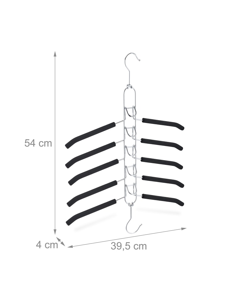 relaxdays Mehrfachkleiderbügel in Schwarz/ Silber günstig kaufen onesize