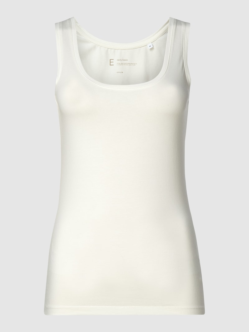 Tanktop aus Baumwoll-Elasthan-Mix in offwhite