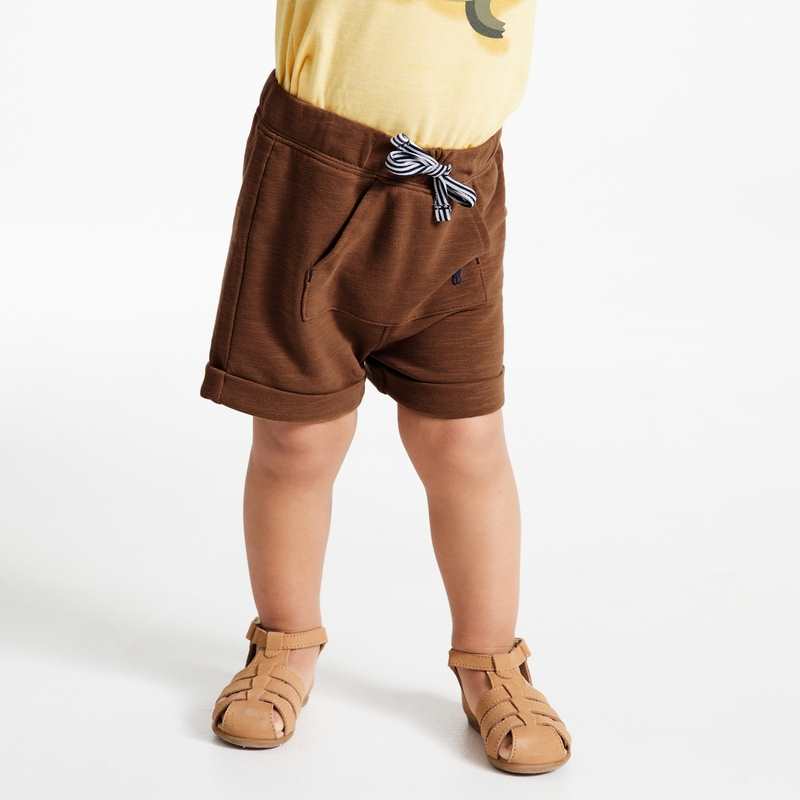 Short molleton marron bébé garçon